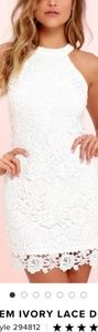 White laced halter dress